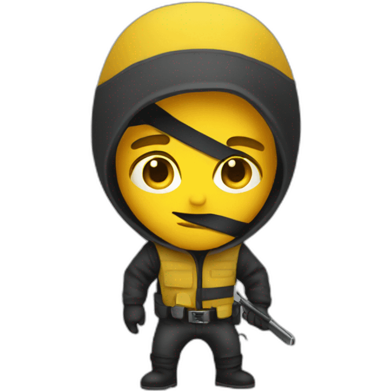 Robber with yellow skin emoji