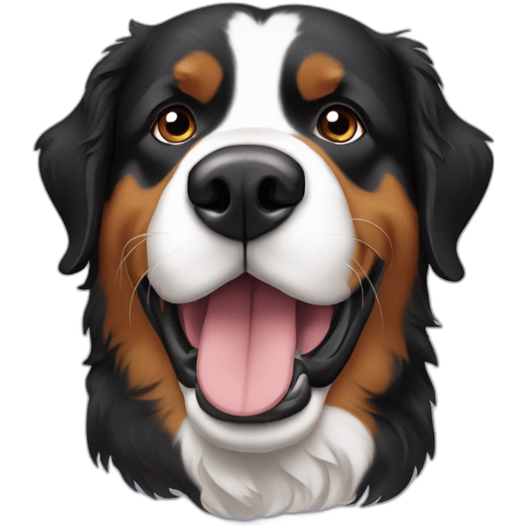 bernese mountaind dog in a ferry emoji