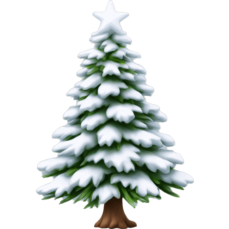  actual white fir christmas tree isolated.  emoji