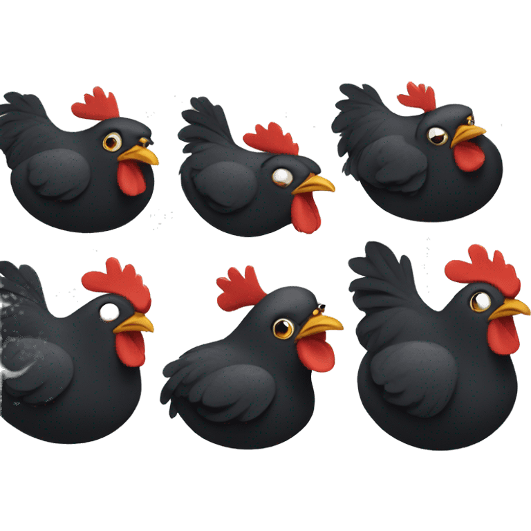 black chicken funny emoji