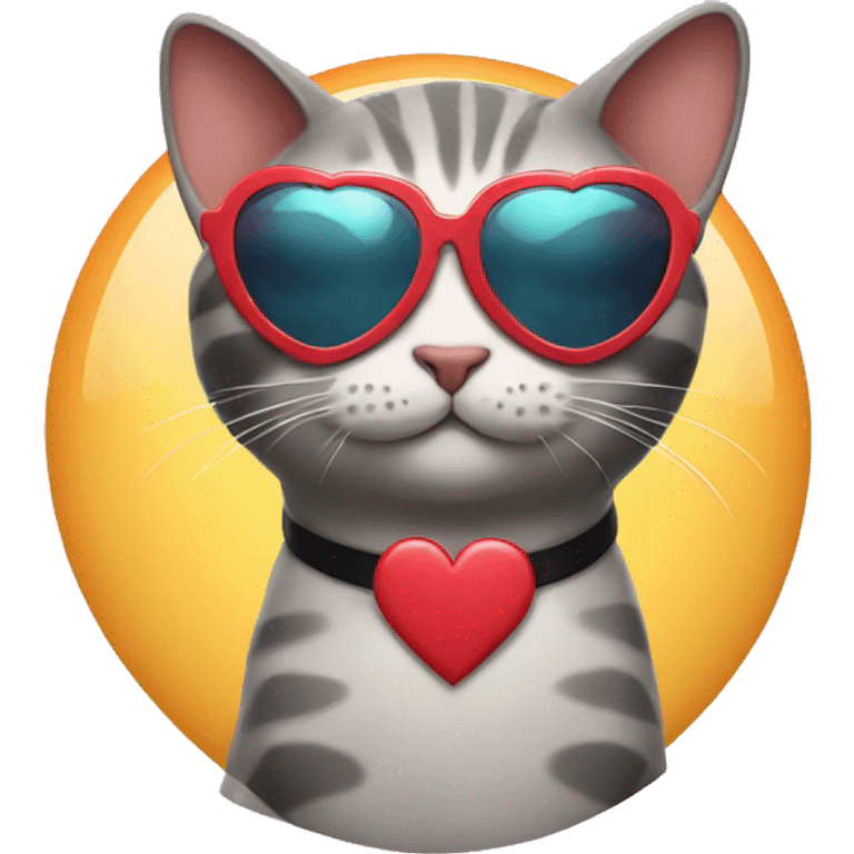 Cat with heart sunglasses  emoji