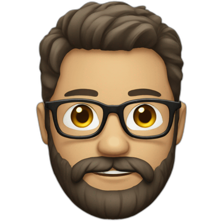 Man with thick beard and glasses on emoji