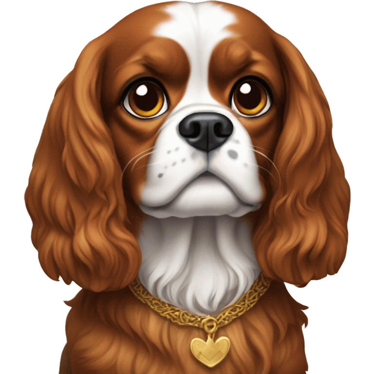 The dog is a King Charles spaniel.  emoji