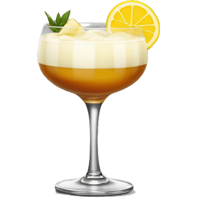 Whiskey Sour cocktail with cream emoji