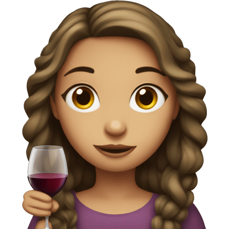 Girl drinking wine emoji