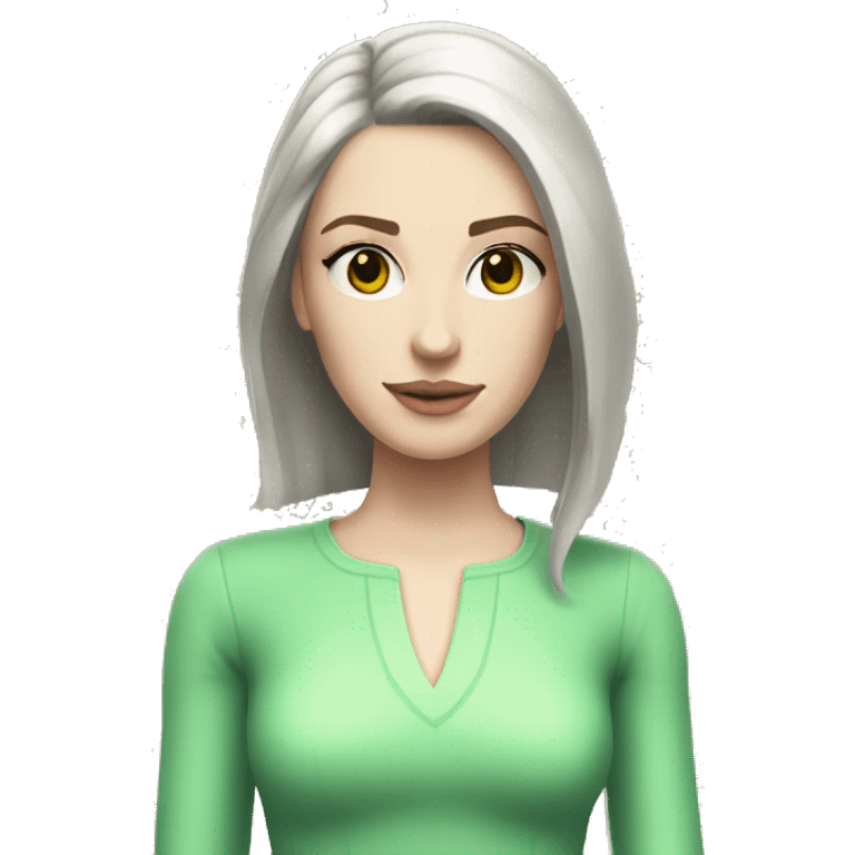 Pale skin brunette girl with Sims plumbob above her head emoji