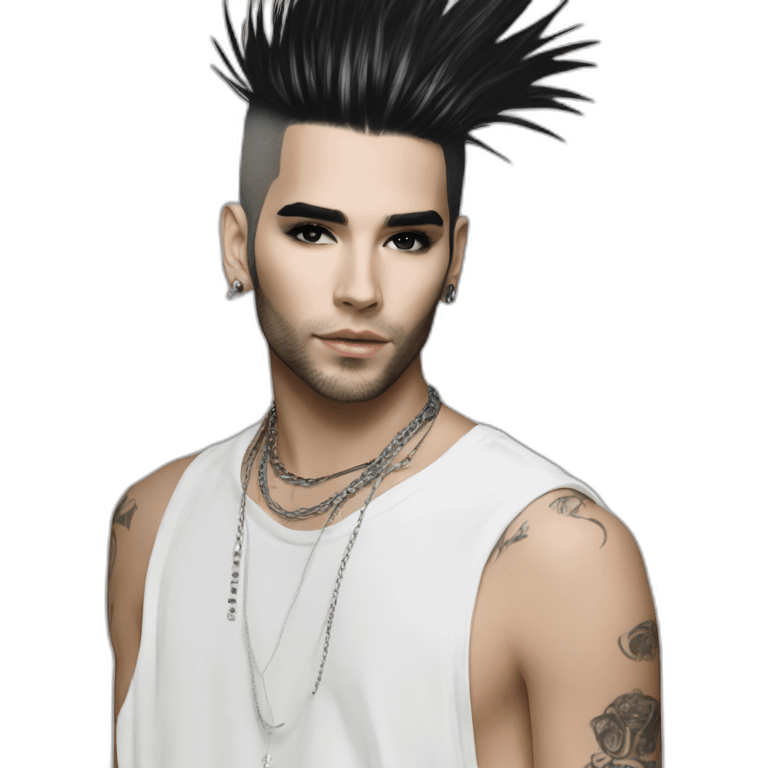 Bill Kaulitz skunk hair 2000s emoji