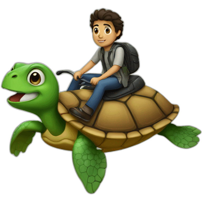 Gabriel attal riding a turtle emoji