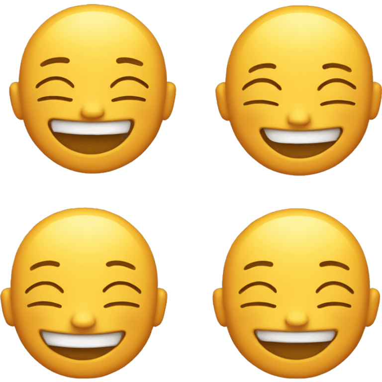 laughing emoji, yellow background head only like messenger no other details, with orange shading, no eyebrows, closed eyes emoji