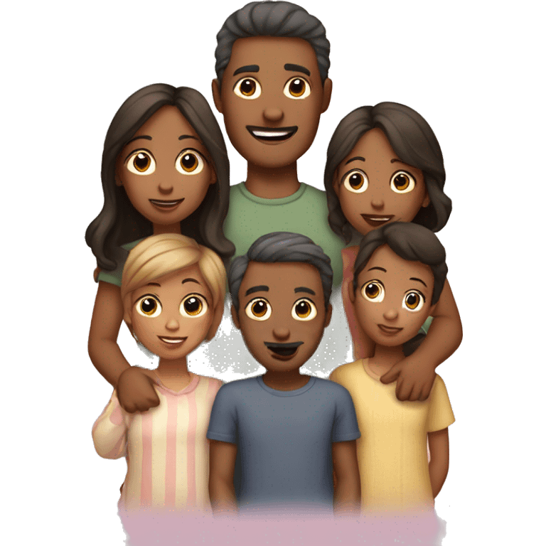 Family with three daughters and one son  emoji