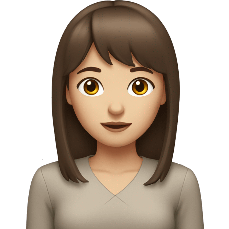 Girl with brown hair and bangs emoji