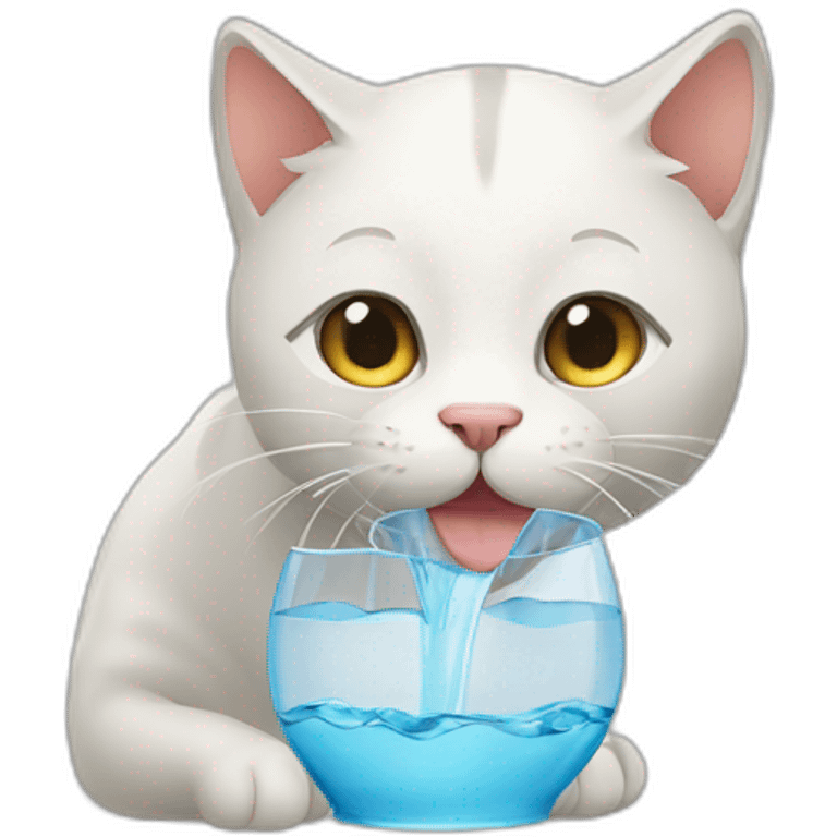 a cat drinking water emoji