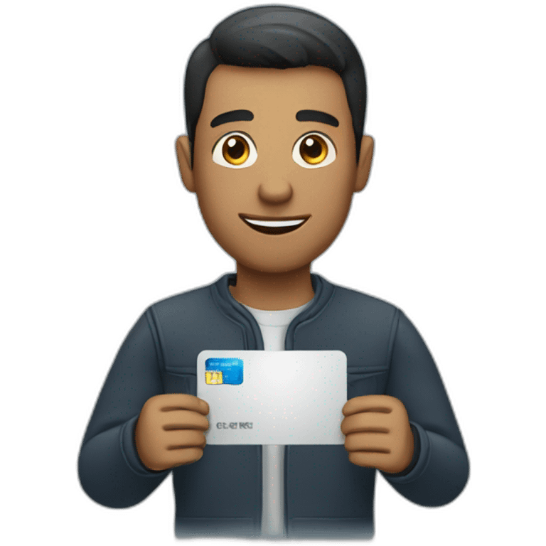 man holding a credit card emoji