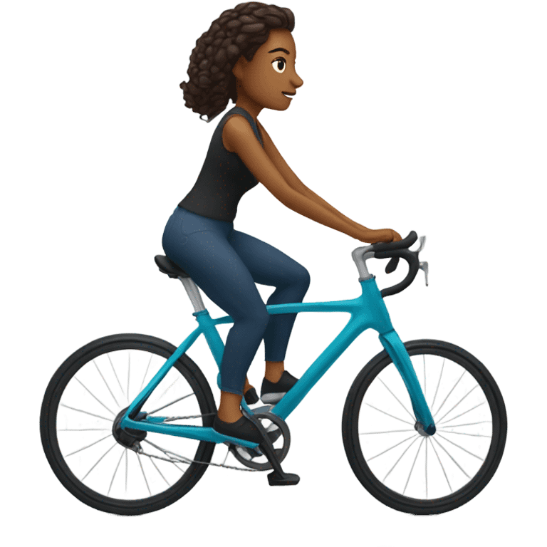 woman on spinning bike emoji