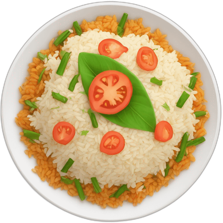 Generate a mouthwatering image of traditional pilaf on a plate emoji