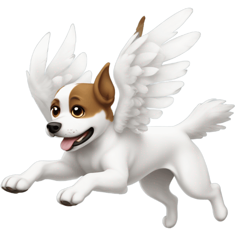 Flying Dog with white wings emoji