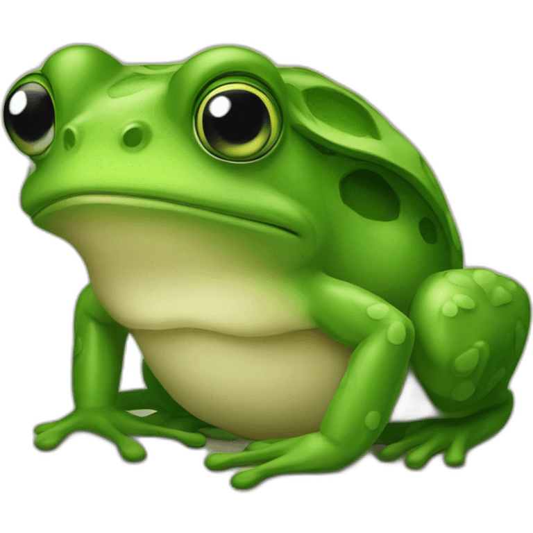 Une grenouille avec une caca emoji