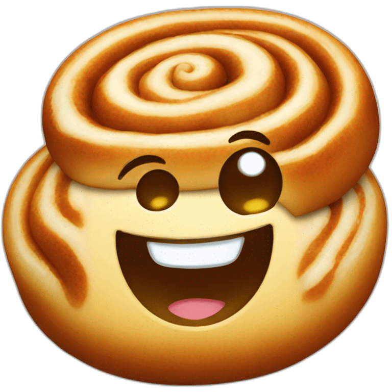 happy cinnamon bun emoji