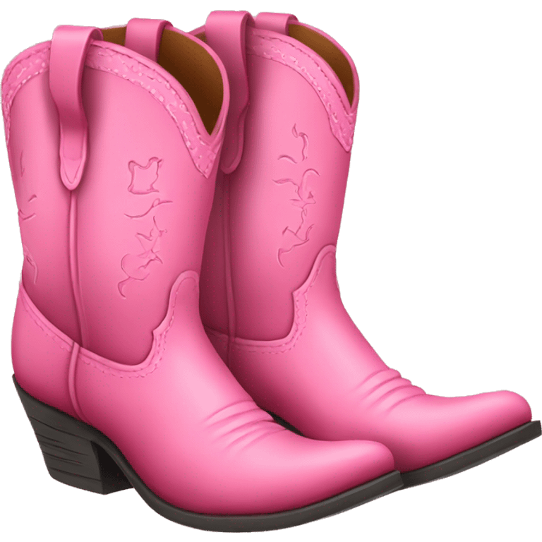 Pair of cowgirl boot pink emoji