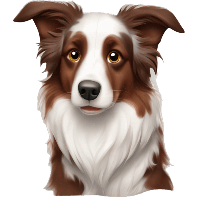 Red merle border collie cozy in blanket emoji