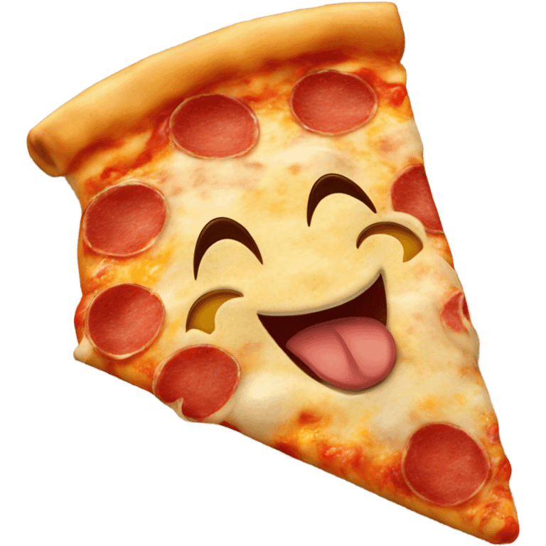 Pizza which a smile emoji