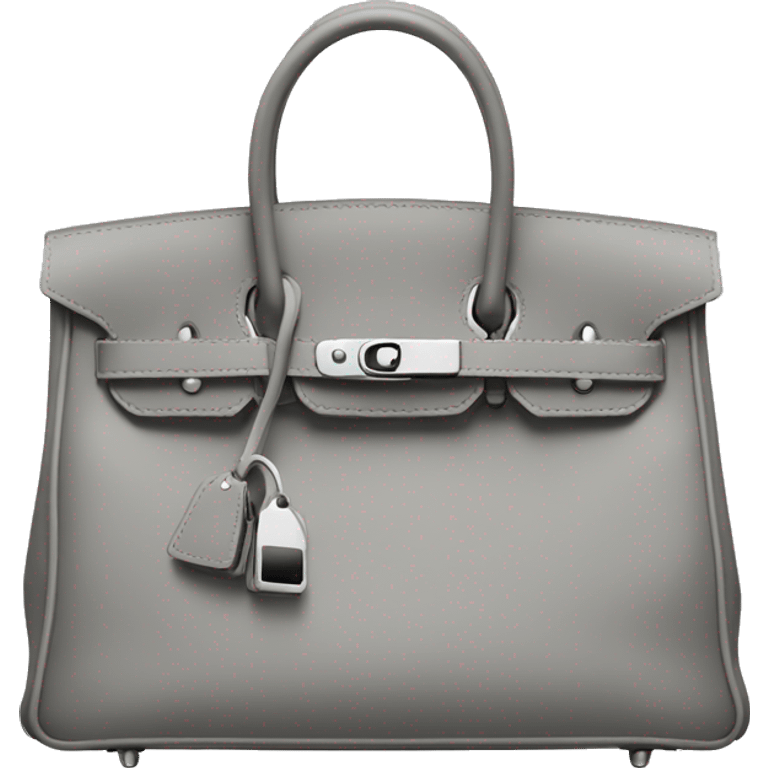 birkin bag in grey colour with silver  emoji