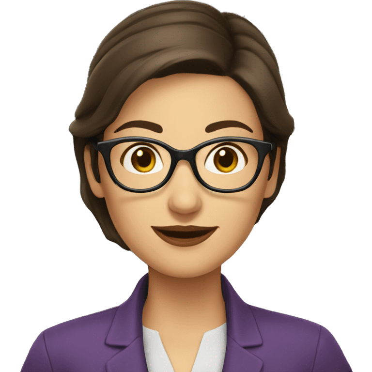 Brunette librarian woman full emoji