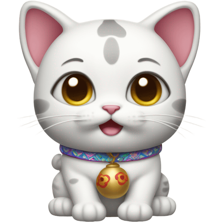 Baby three lucky cat emoji