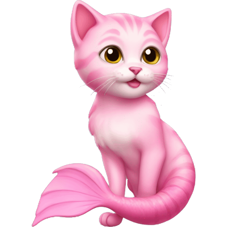 Pink Kitten mermaid emoji