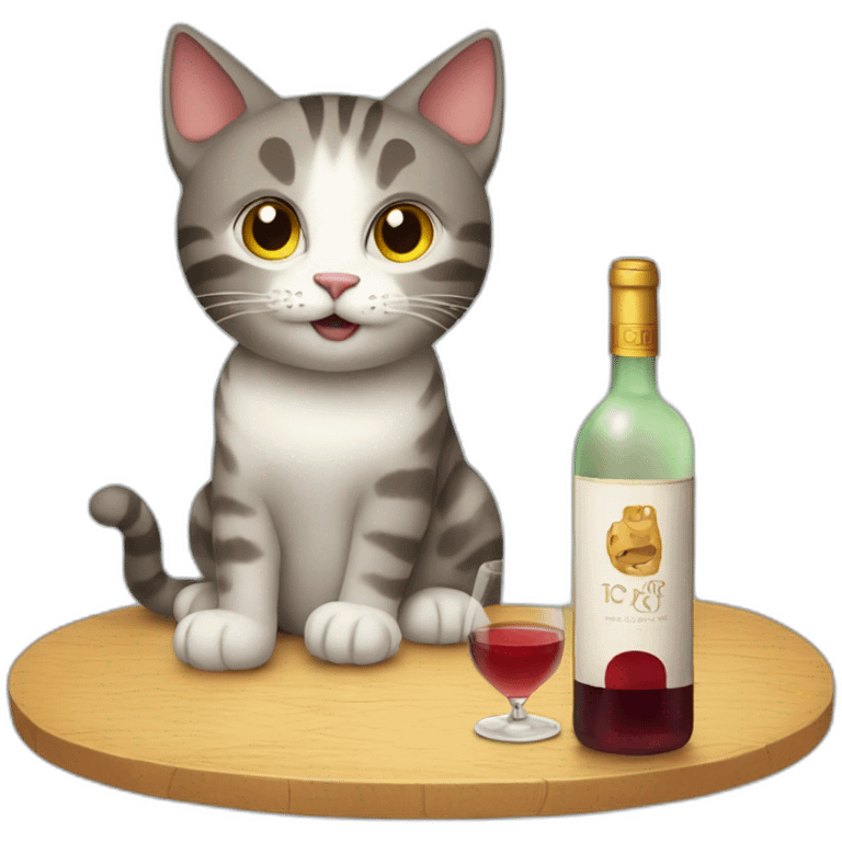 cat drinks wine emoji