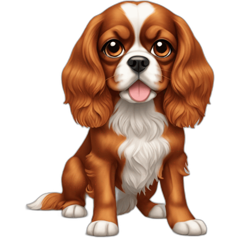 dog Cavalier King Charles Spaniel full height emoji