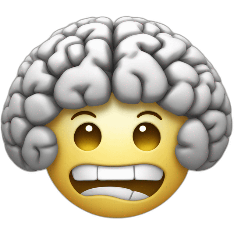 Brain with a smile emoji