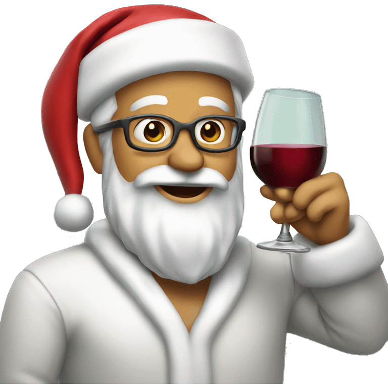 Santa wine happy emoji