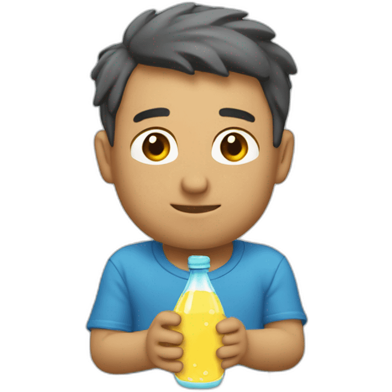 Tomando agua de botella emoji