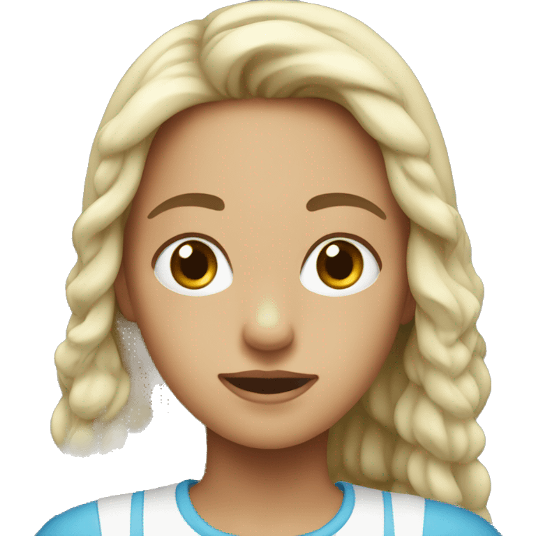 girl with white water on her face emoji