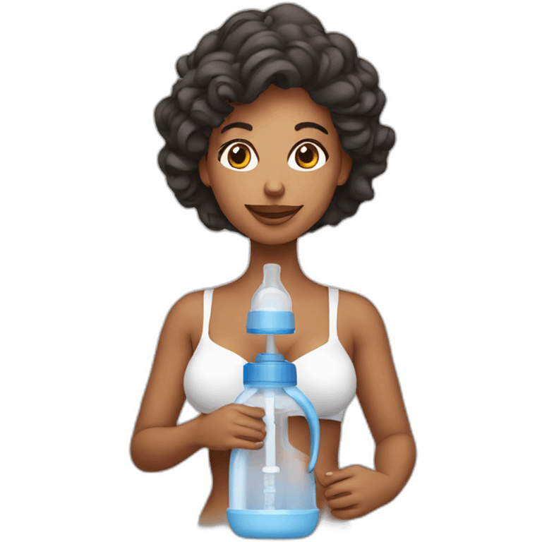 Woman with breast pump emoji