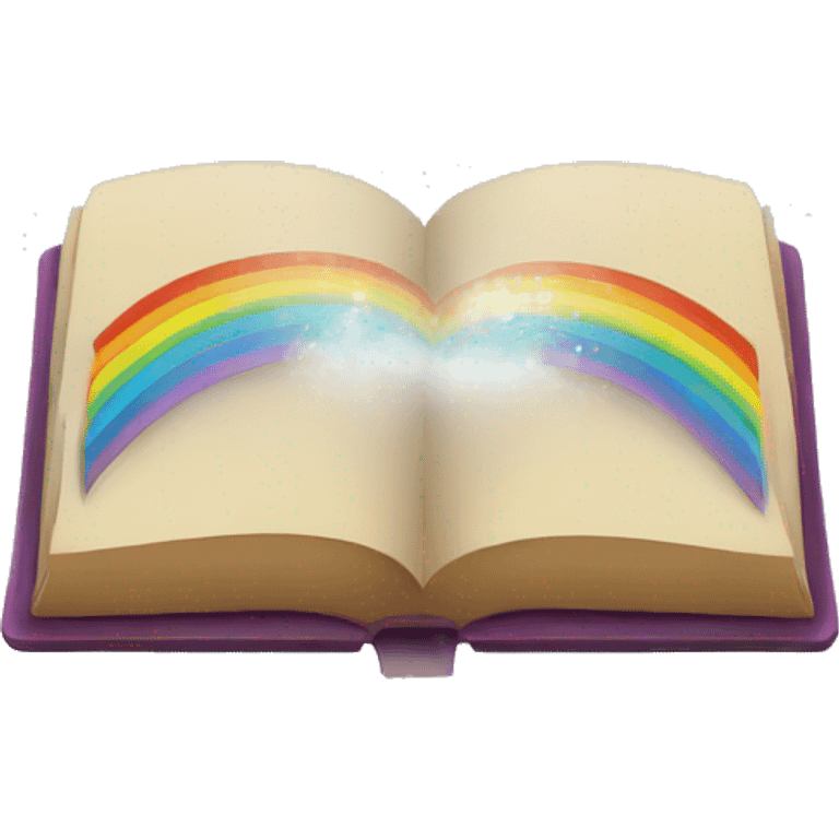 Open book with rainbow emoji