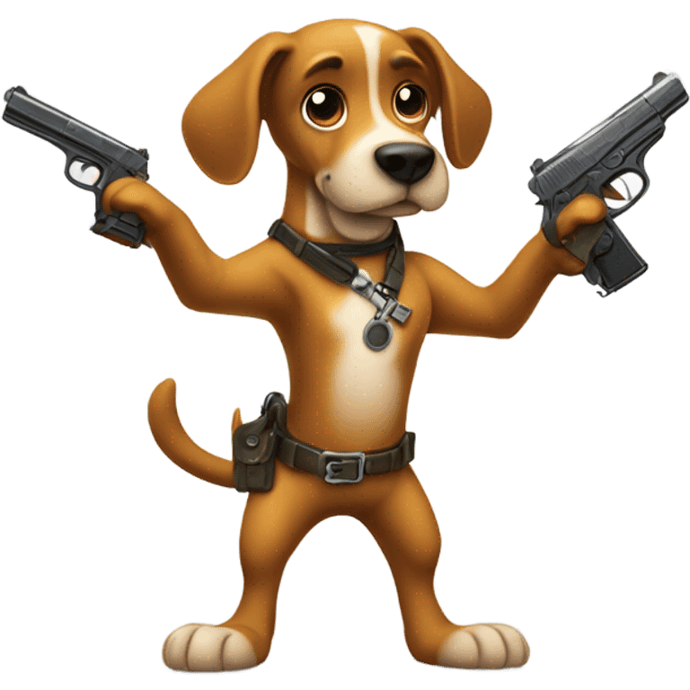 dog shooting a gun  emoji