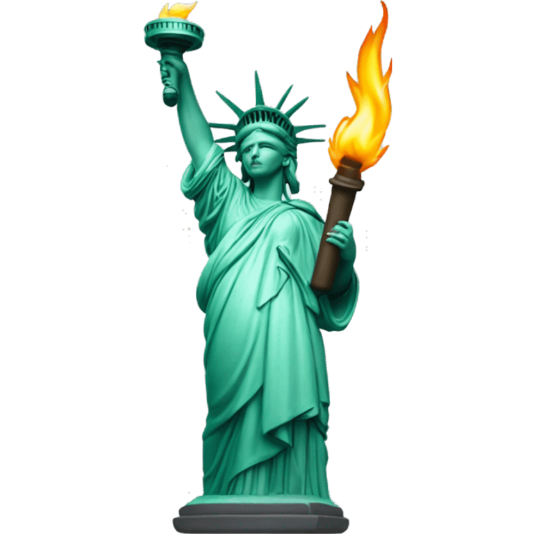 statue of liberty, ios emoji, holding torch, clear face features emoji