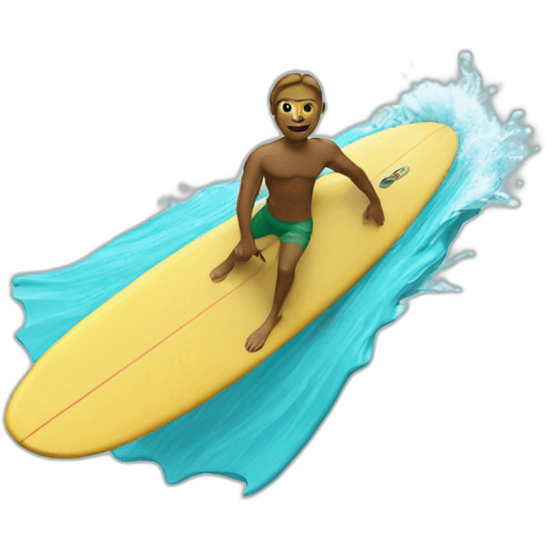 surfer swims on a board emoji