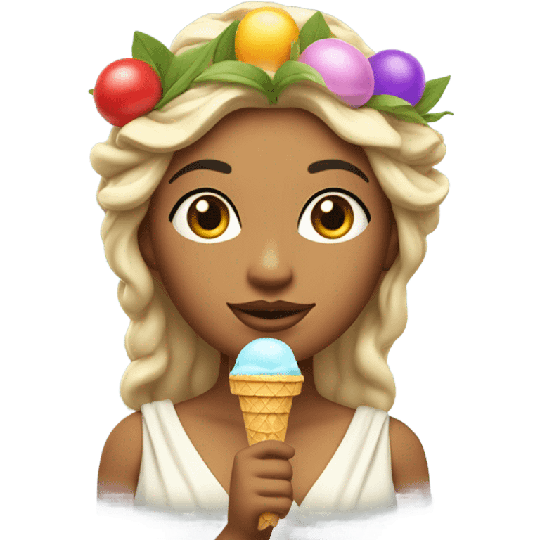 Greek goddess holding ice cream cone emoji