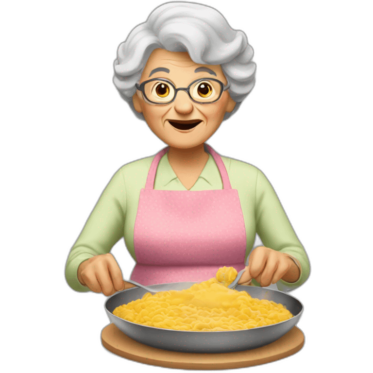 Granny coocking eat emoji