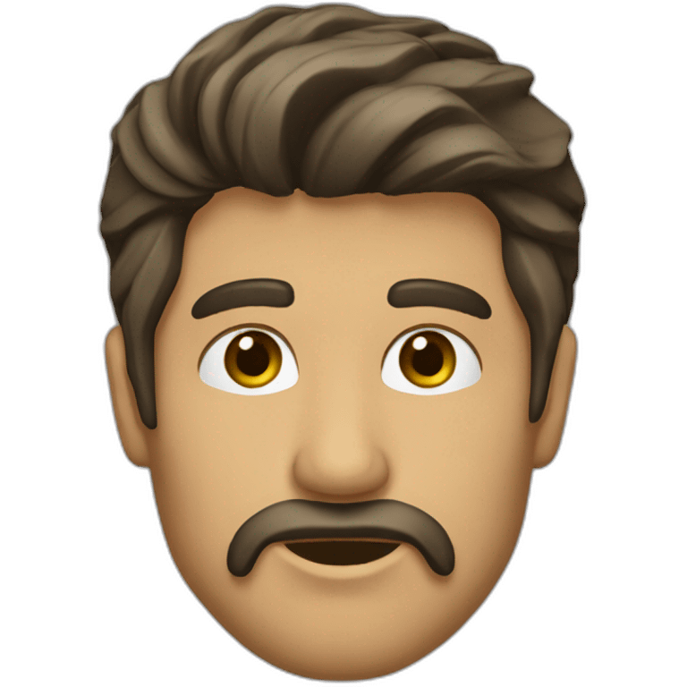 Hombre cabello castaño,barba candado,ojos verdes emoji