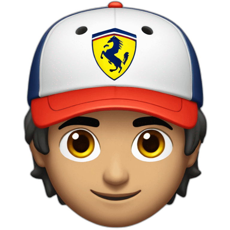 Carlos Sainz with a Ferrari cap emoji