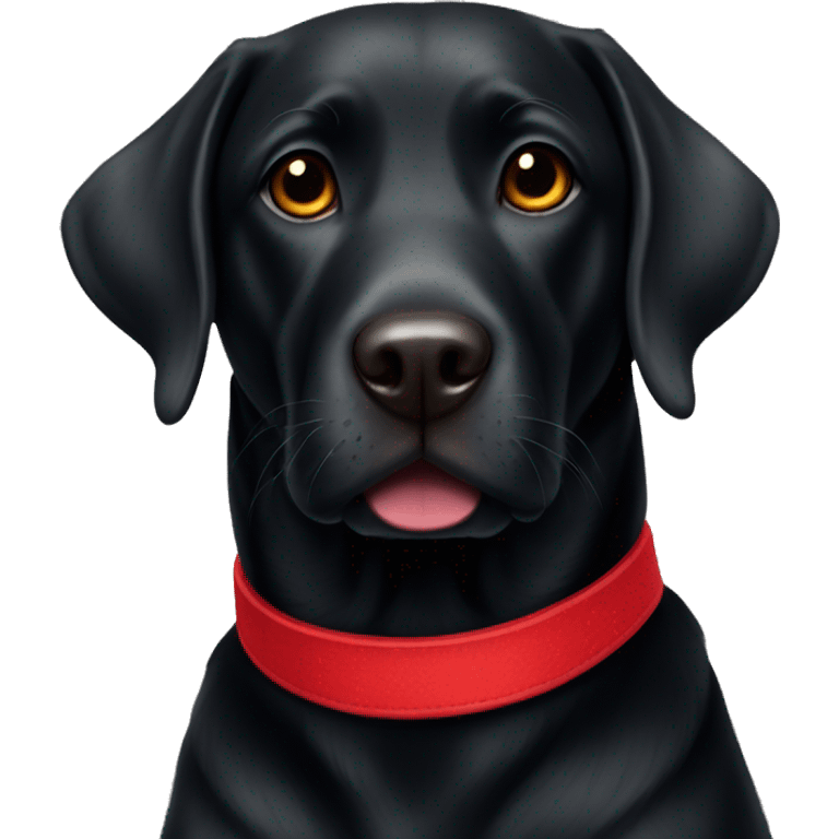 Black lab with red collar emoji