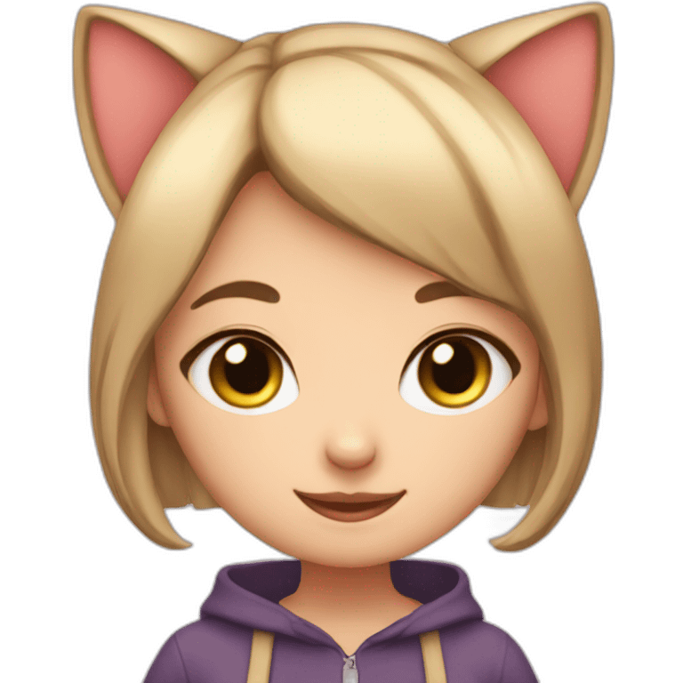 cute cat ear girl emoji