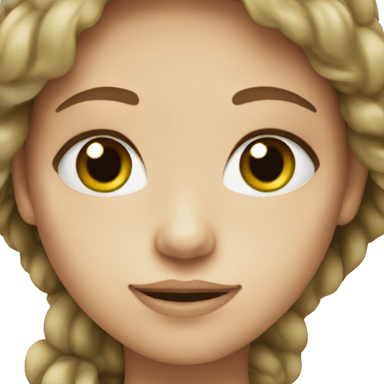 girl whit green eyes brown hair white skin emoji