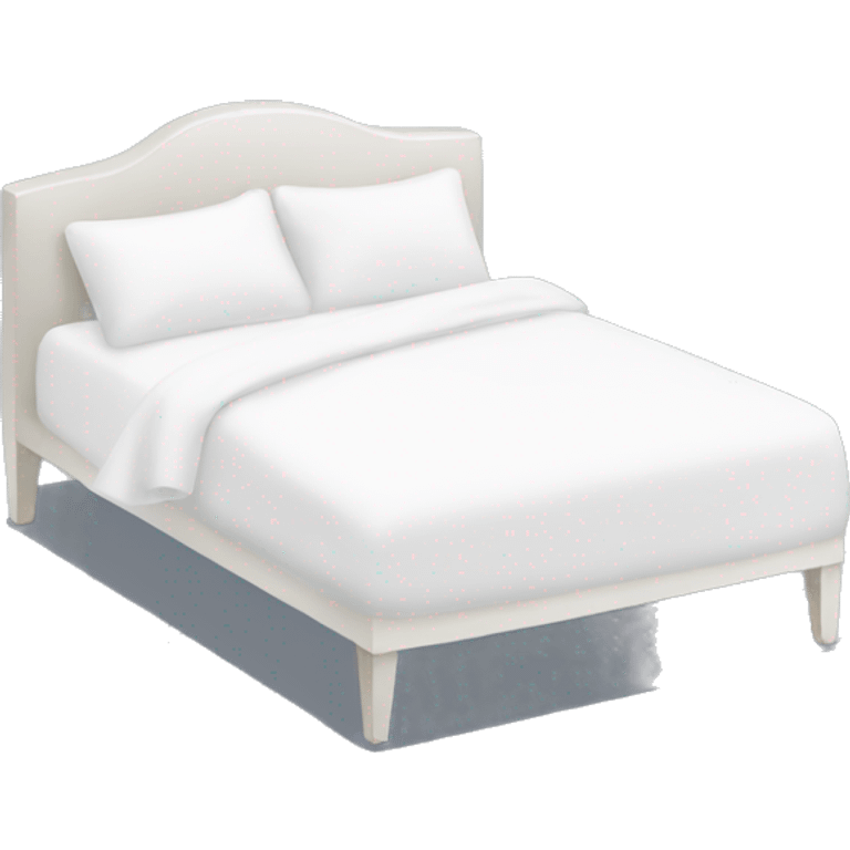 white bed with white blankets and pillows emoji