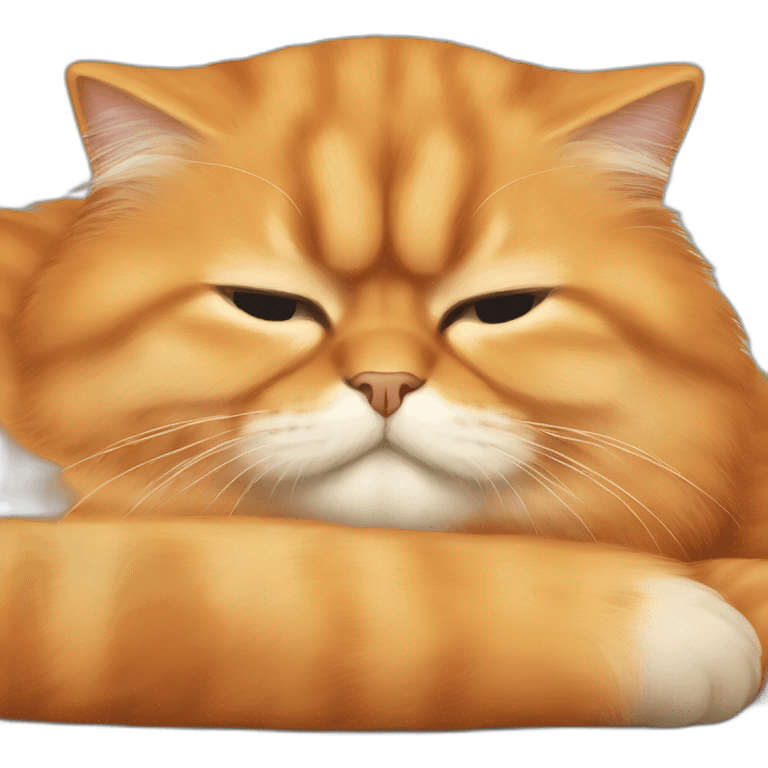 Orange persian cat sleeping emoji