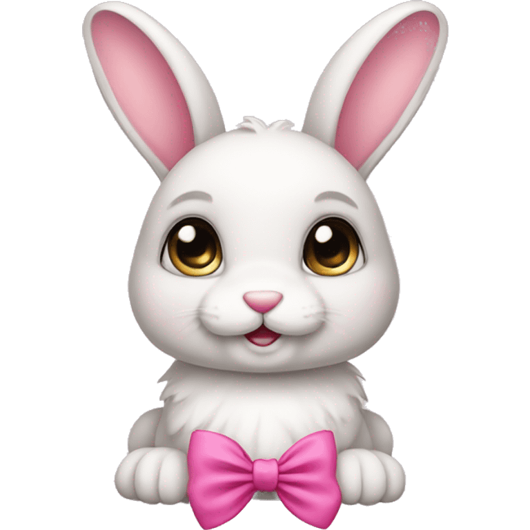 bunny with pink bow emoji